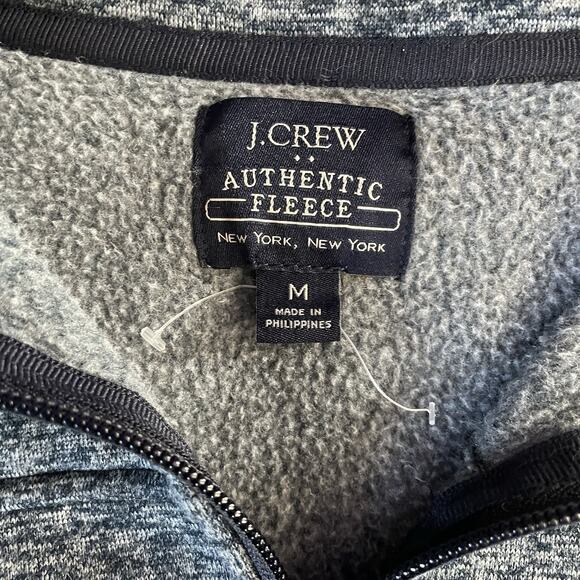 NWOT J. Crew New York Authentic Fleece Full Zip Up Jacket Men’s Medium Blue - Picture 2 of 8